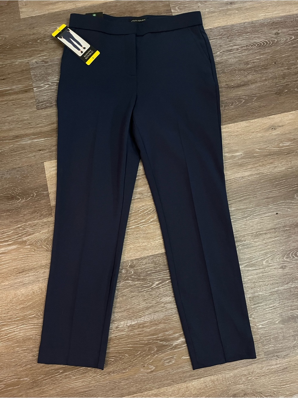 NWT Banana Republic Mid Rise Straight Leg Pants Navy Blue 6